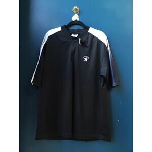 Vintage Converse All Star 1/4 Zip Pullover Warm Up Jacket Black Men's Size XL